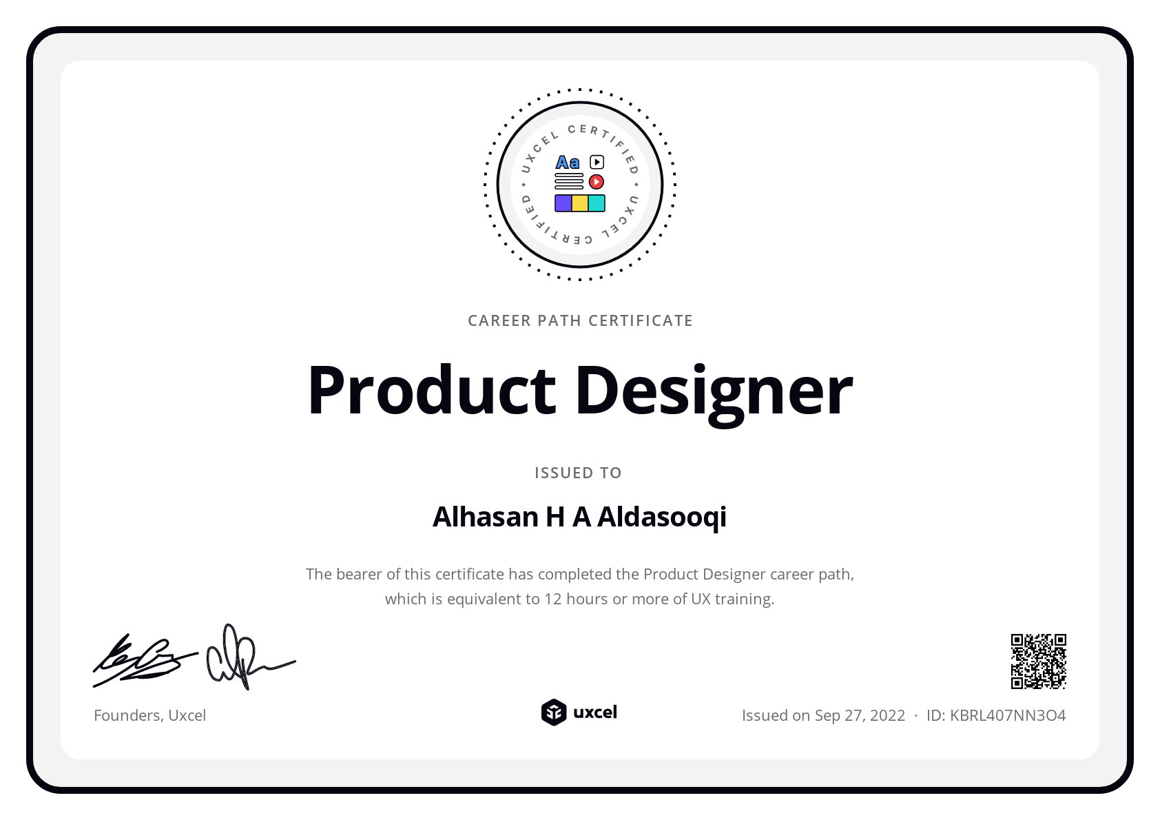 Alhasan Aldasooqi's certificate